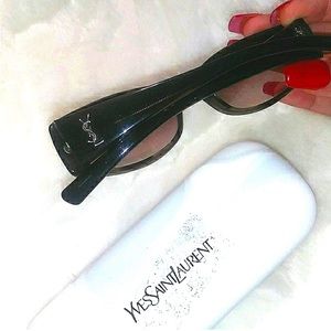 YSL Sunglasses black designer sunglasses vintage glossy black